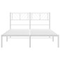 vidaXL Bettgestell mit Kopfteil Metall Weiß 140x190 cm vidaXL Bettgestell mit Kopfteil Metall Weiß 140x190 cm