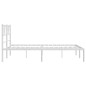 vidaXL Bettgestell mit Kopfteil Metall Weiß 140x190 cm vidaXL Bettgestell mit Kopfteil Metall Weiß 140x190 cm