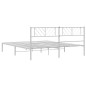 vidaXL Bettgestell mit Kopfteil Metall Weiß 200x200 cm vidaXL Bettgestell mit Kopfteil Metall Weiß 200x200 cm