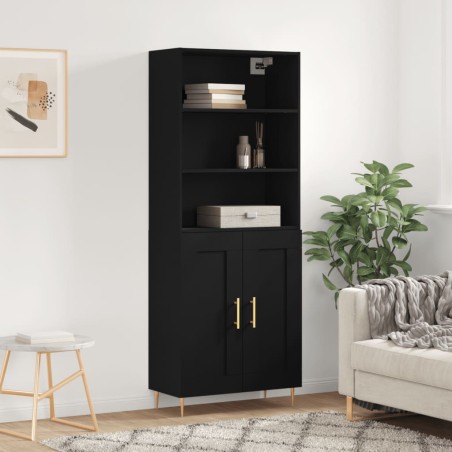 vidaXL Highboard Schwarz 69,5x34x180 cm Holzwerkstoff