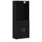 vidaXL Highboard Schwarz 69,5x34x180 cm Holzwerkstoff vidaXL Highboard Schwarz 69,5x34x180 cm Holzwerkstoff