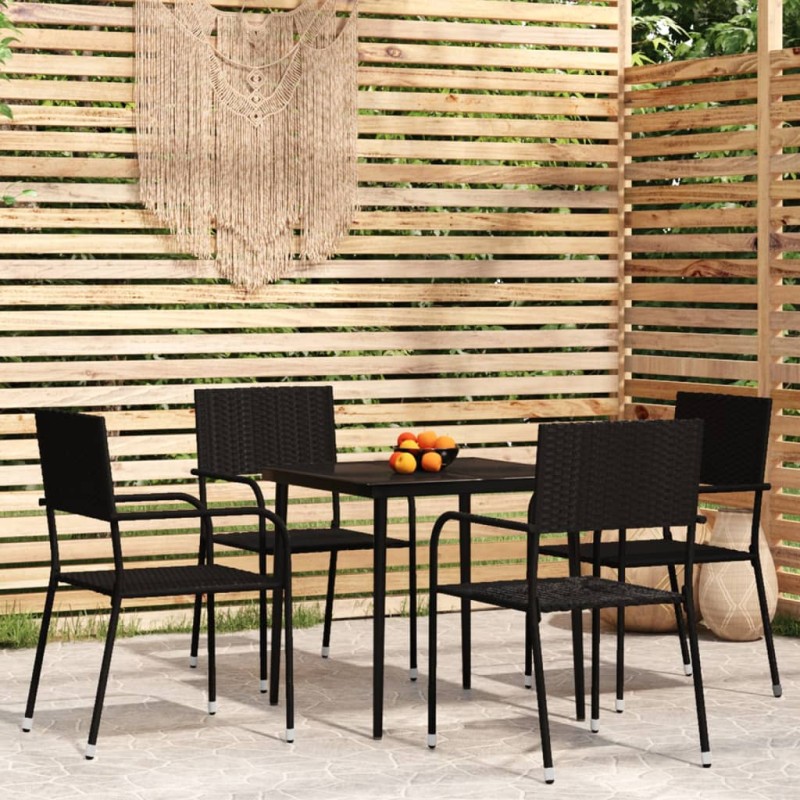 vidaXL 5-tlg. Garten-Essgruppe Schwarz vidaXL 5-tlg. Garten-Essgruppe Schwarz