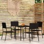vidaXL 5-tlg. Garten-Essgruppe Schwarz vidaXL 5-tlg. Garten-Essgruppe Schwarz