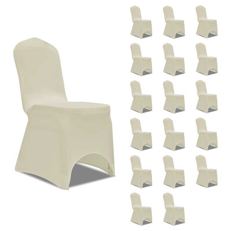vidaXL Stretch-Stuhlhussen Creme 18 Stk. vidaXL Stretch-Stuhlhussen Creme 18 Stk.
