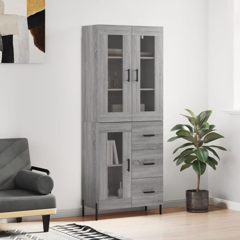 Highboard Grau Sonoma 69,5x34x180 cm Holzwerkstoff Highboard Grau Sonoma 69,5x34x180 cm Holzwerkstoff