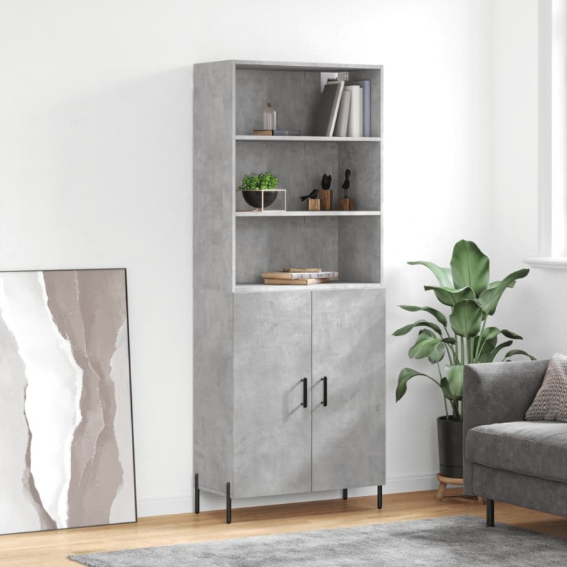vidaXL Highboard Betongrau 69,5x34x180 cm Holzwerkstoff vidaXL Highboard Betongrau 69,5x34x180 cm Holzwerkstoff