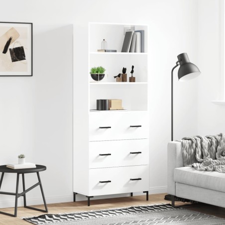 vidaXL Highboard Hochglanz-Weiß 69,5x34x180 cm Holzwerkstoff