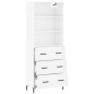 vidaXL Highboard Hochglanz-Weiß 69,5x34x180 cm Holzwerkstoff vidaXL Highboard Hochglanz-Weiß 69,5x34x180 cm Holzwerkstoff
