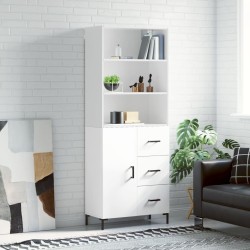 vidaXL Highboard Hochglanz-Weiß 69,5x34x180 cm Holzwerkstoff