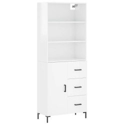 vidaXL Highboard Hochglanz-Weiß 69,5x34x180 cm Holzwerkstoff