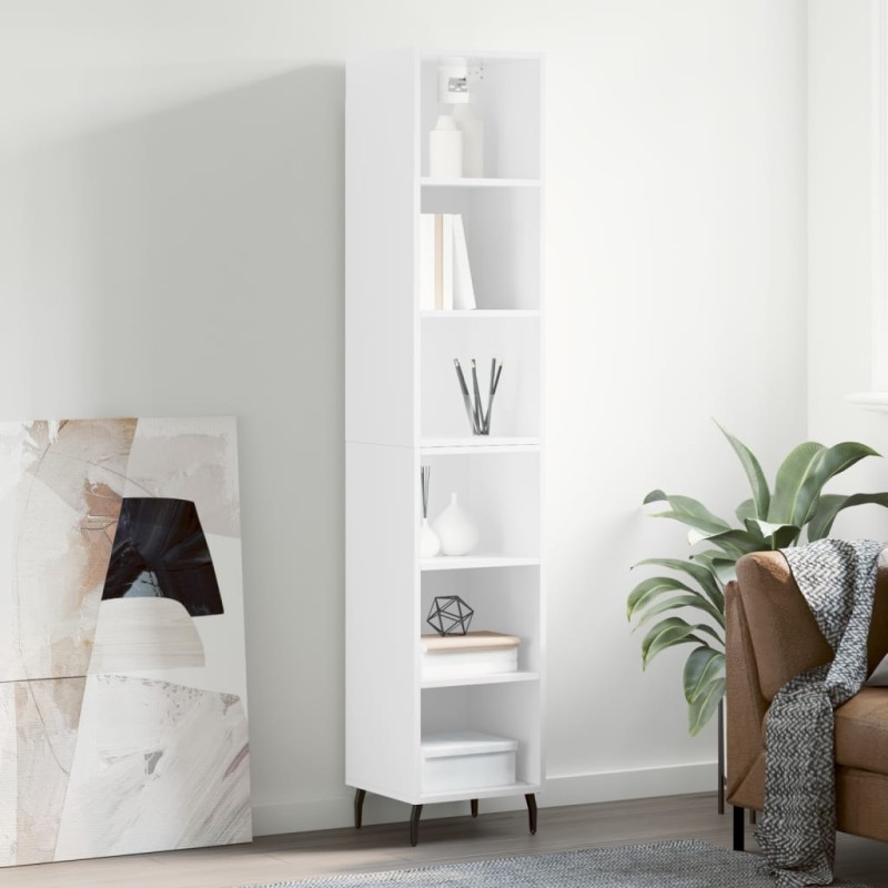 vidaXL Highboard Hochglanz-Weiß 34,5x32,5x180 cm Holzwerkstoff vidaXL Highboard Hochglanz-Weiß 34,5x32,5x180 cm Holzwerkstoff