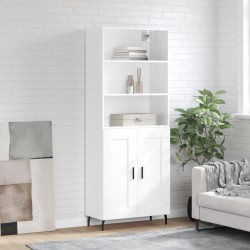 vidaXL Highboard Hochglanz-Weiß 69,5x34x180 cm Holzwerkstoff