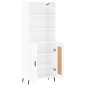 vidaXL Highboard Hochglanz-Weiß 69,5x34x180 cm Holzwerkstoff vidaXL Highboard Hochglanz-Weiß 69,5x34x180 cm Holzwerkstoff