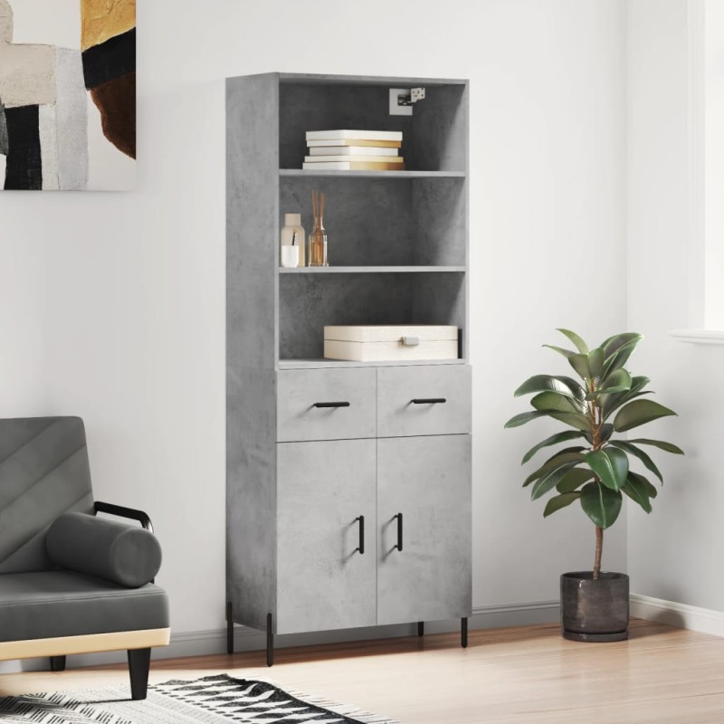 vidaXL Highboard Betongrau 69,5x34x180 cm Holzwerkstoff vidaXL Highboard Betongrau 69,5x34x180 cm Holzwerkstoff
