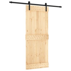 vidaXL Schiebetür mit Beschlag 85x210 cm Massivholz Kiefer