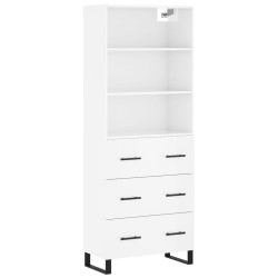 vidaXL Highboard Hochglanz-Weiß 69,5x34x180 cm Holzwerkstoff