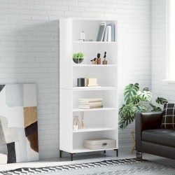 vidaXL Highboard Hochglanz-Weiß 69,5x32,5x180 cm Holzwerkstoff