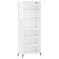 vidaXL Highboard Hochglanz-Weiß 69,5x32,5x180 cm Holzwerkstoff vidaXL Highboard Hochglanz-Weiß 69,5x32,5x180 cm Holzwerkstoff