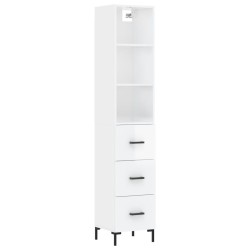 vidaXL Highboard Hochglanz-Weiß 34,5x34x180 cm Holzwerkstoff