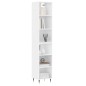 vidaXL Highboard Hochglanz-Weiß 34,5x32,5x180 cm Holzwerkstoff vidaXL Highboard Hochglanz-Weiß 34,5x32,5x180 cm Holzwerkstoff