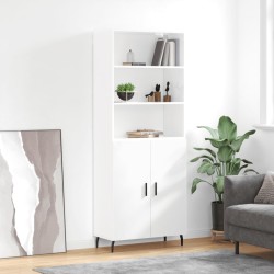 vidaXL Highboard Hochglanz-Weiß 69,5x34x180 cm Holzwerkstoff