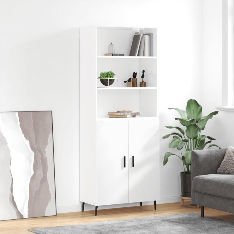 vidaXL Highboard Hochglanz-Weiß 69,5x34x180 cm Holzwerkstoff vidaXL Highboard Hochglanz-Weiß 69,5x34x180 cm Holzwerkstoff