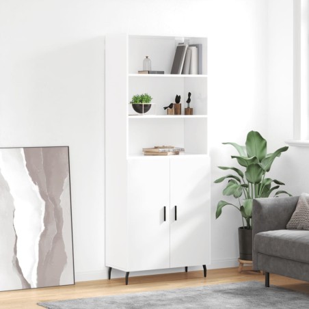 vidaXL Highboard Hochglanz-Weiß 69,5x34x180 cm Holzwerkstoff