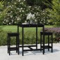 vidaXL 3-tlg. Gartenbar-Set Schwarz Massivholz Kiefer vidaXL 3-tlg. Gartenbar-Set Schwarz Massivholz Kiefer