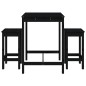vidaXL 3-tlg. Gartenbar-Set Schwarz Massivholz Kiefer vidaXL 3-tlg. Gartenbar-Set Schwarz Massivholz Kiefer