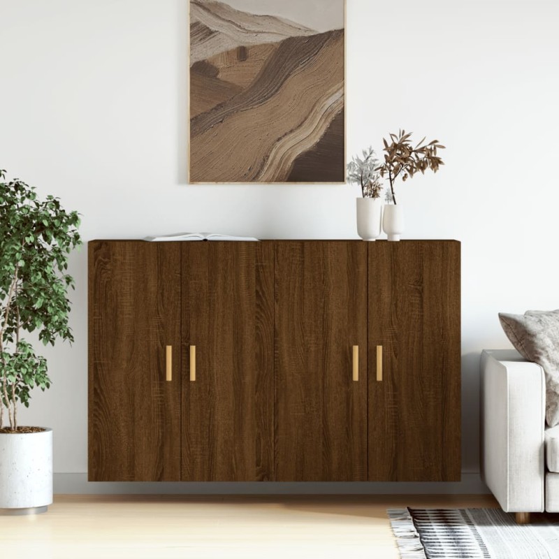 vidaXL Wandschränke 2 Stk. Braun Eichen-Optik Holzwerkstoff vidaXL Wandschränke 2 Stk. Braun Eichen-Optik Holzwerkstoff