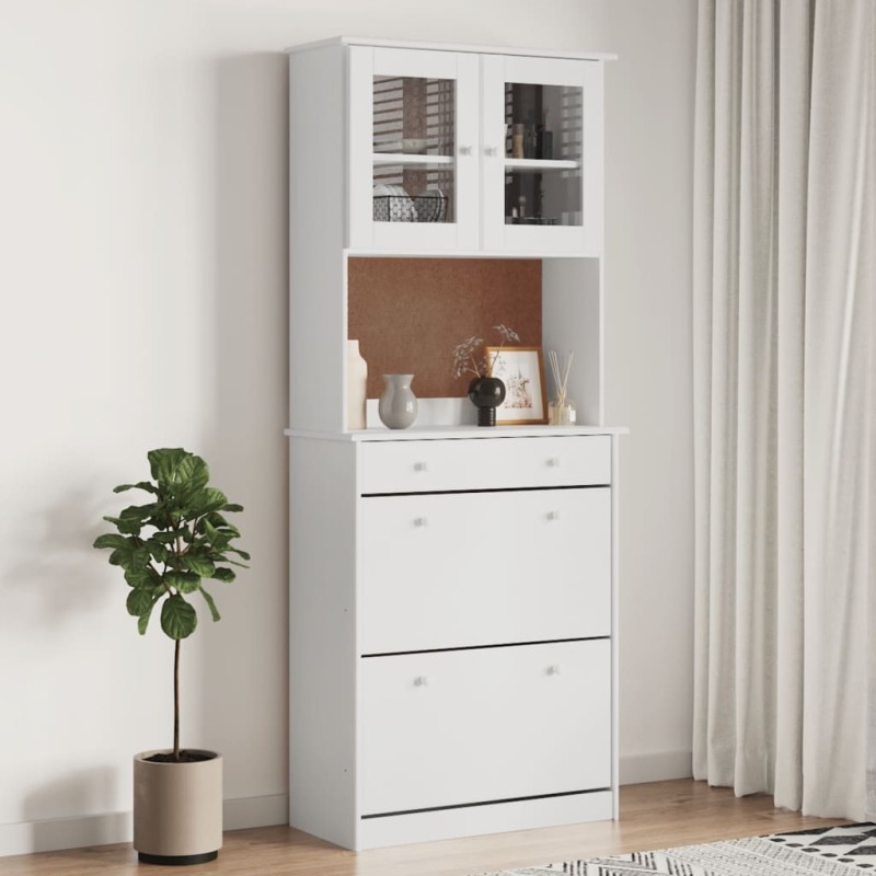 vidaXL Highboard ALTA Weiß 77x35x188 cm Massivholz Kiefer vidaXL Highboard ALTA Weiß 77x35x188 cm Massivholz Kiefer