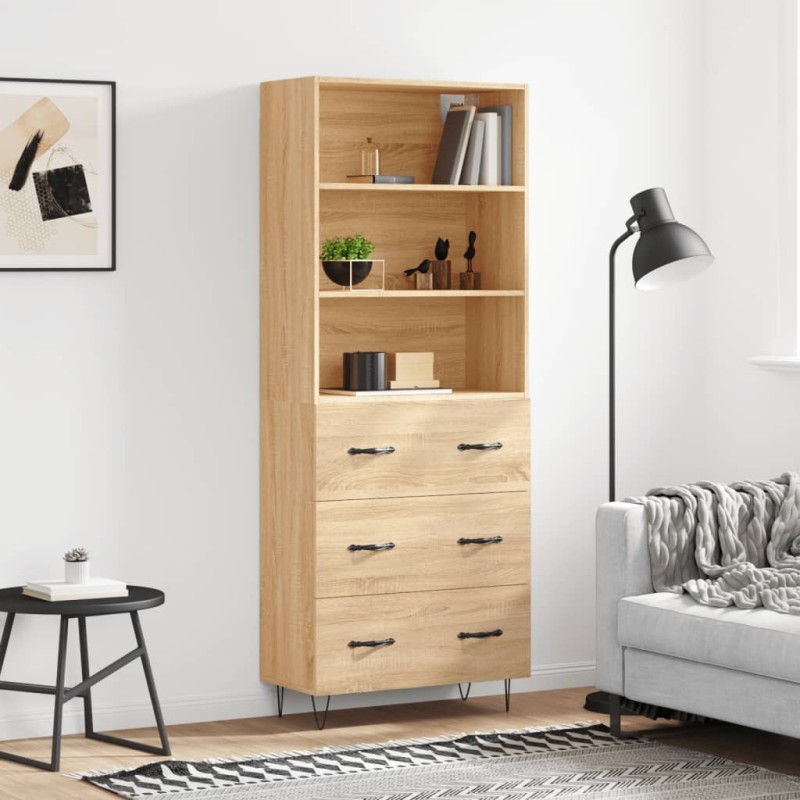 vidaXL Highboard Sonoma-Eiche 69,5x34x180 cm Holzwerkstoff vidaXL Highboard Sonoma-Eiche 69,5x34x180 cm Holzwerkstoff