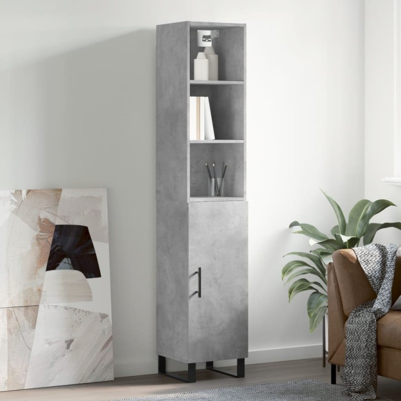 vidaXL Highboard Betongrau 34,5x34x180 cm Holzwerkstoff vidaXL Highboard Betongrau 34,5x34x180 cm Holzwerkstoff