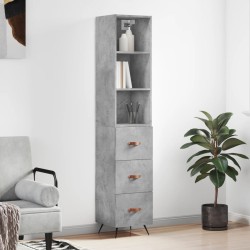 vidaXL Highboard Betongrau 34,5x34x180 cm Holzwerkstoff