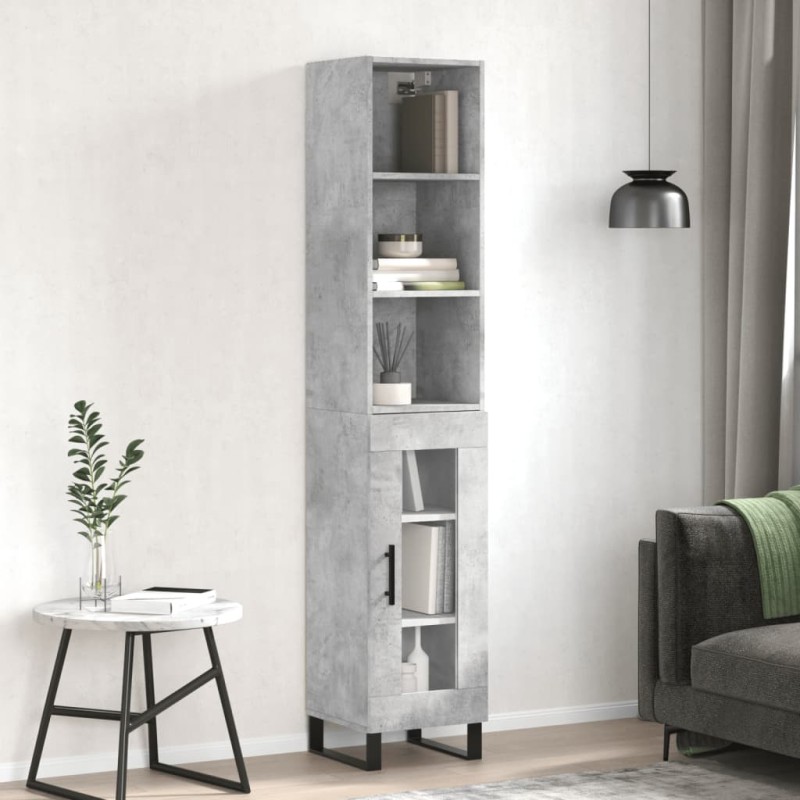 vidaXL Highboard Betongrau 34,5x34x180 cm Holzwerkstoff vidaXL Highboard Betongrau 34,5x34x180 cm Holzwerkstoff