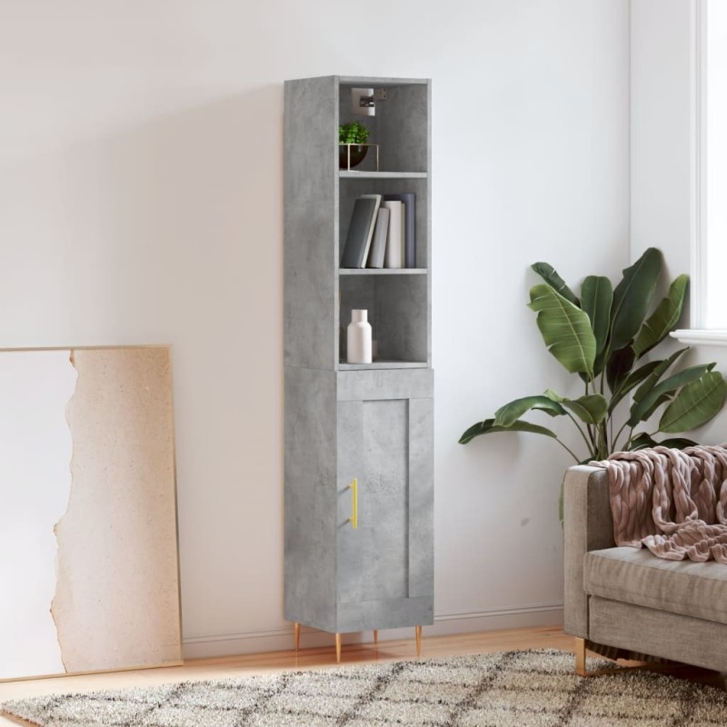vidaXL Highboard Betongrau 34,5x34x180 cm Holzwerkstoff vidaXL Highboard Betongrau 34,5x34x180 cm Holzwerkstoff