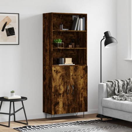 vidaXL Highboard Räuchereiche 69,5x34x180 cm Holzwerkstoff