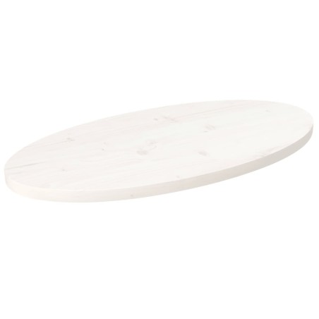 vidaXL Tischplatte Weiß 70x35x2,5 cm Massivholz Kiefer Oval