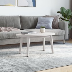 vidaXL Tischplatte Weiß 70x35x2,5 cm Massivholz Kiefer Oval