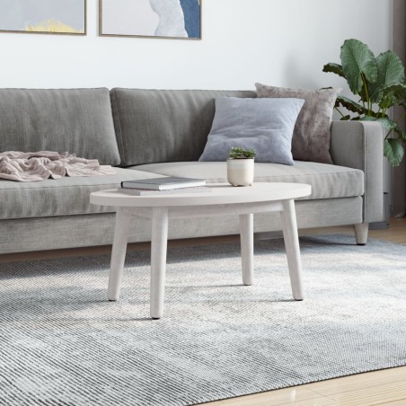 vidaXL Tischplatte Weiß 70x35x2,5 cm Massivholz Kiefer Oval