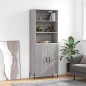 vidaXL Highboard Grau Sonoma 69,5x34x180 cm Holzwerkstoff vidaXL Highboard Grau Sonoma 69,5x34x180 cm Holzwerkstoff