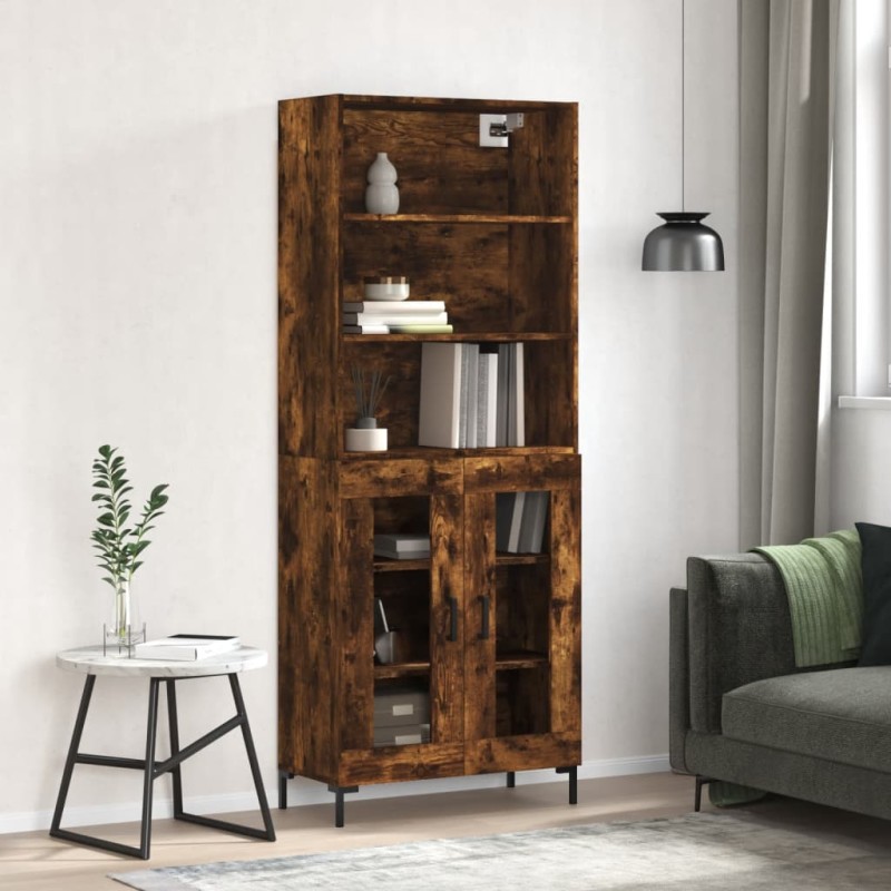 vidaXL Highboard Räuchereiche 69,5x34x180 cm Holzwerkstoff vidaXL Highboard Räuchereiche 69,5x34x180 cm Holzwerkstoff