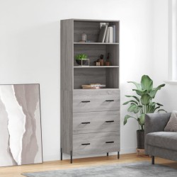 vidaXL Highboard Grau Sonoma 69,5x34x180 cm Holzwerkstoff