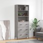 vidaXL Highboard Grau Sonoma 69,5x34x180 cm Holzwerkstoff vidaXL Highboard Grau Sonoma 69,5x34x180 cm Holzwerkstoff