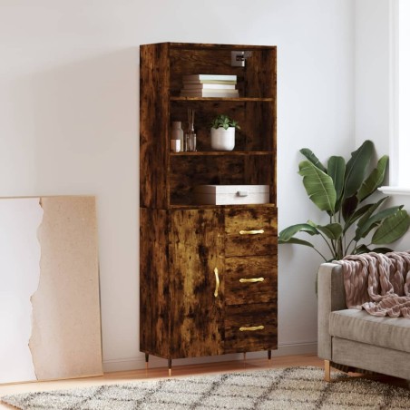 vidaXL Highboard Räuchereiche 69,5x34x180 cm Holzwerkstoff