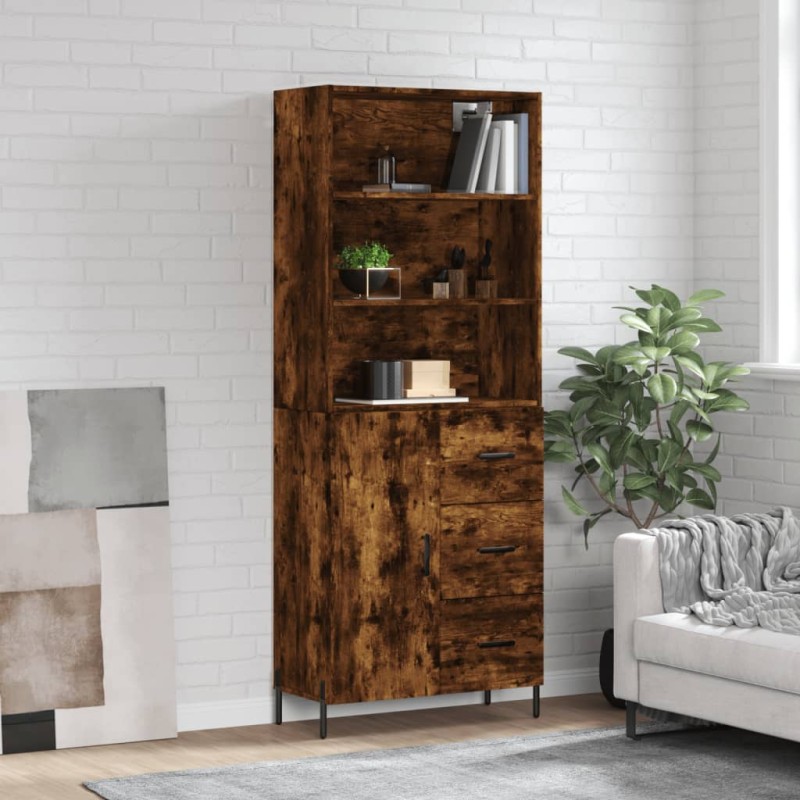 vidaXL Highboard Räuchereiche 69,5x34x180 cm Holzwerkstoff vidaXL Highboard Räuchereiche 69,5x34x180 cm Holzwerkstoff