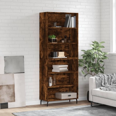 vidaXL Highboard Räuchereiche 69,5x32,5x180 cm Holzwerkstoff