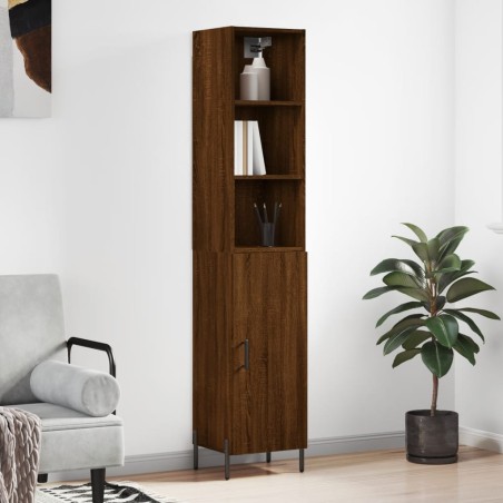 vidaXL Highboard Braun Eichen-Optik 34,5x34x180 cm Holzwerkstoff