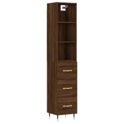 vidaXL Highboard Braun Eichen-Optik 34,5x34x180 cm Holzwerkstoff