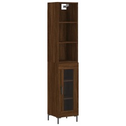 vidaXL Highboard Braun Eichen-Optik 34,5x34x180 cm Holzwerkstoff